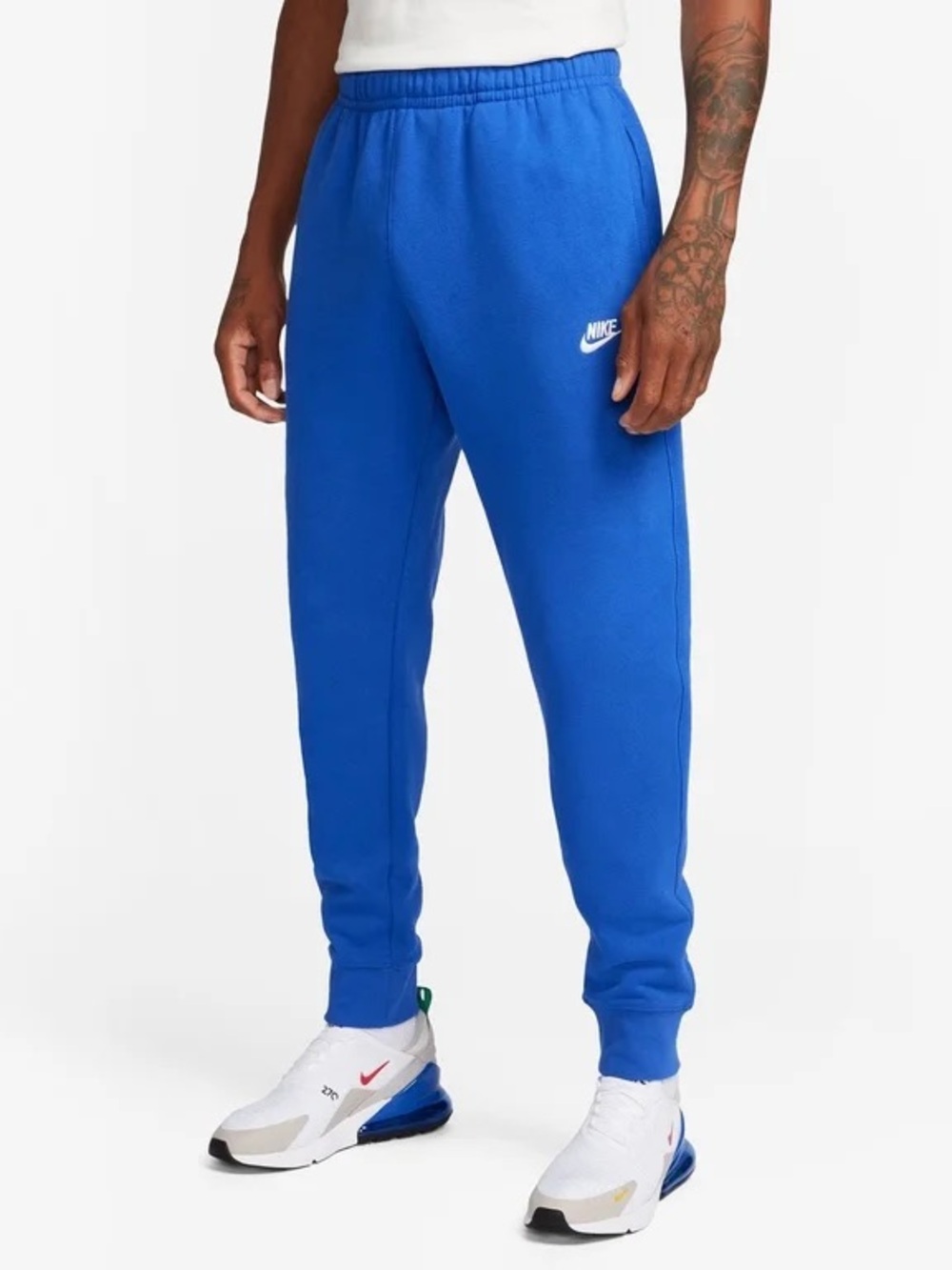 Nike Club Fleece Jogger Sweatpants Mens Medium Royal Blue Tapered Active
